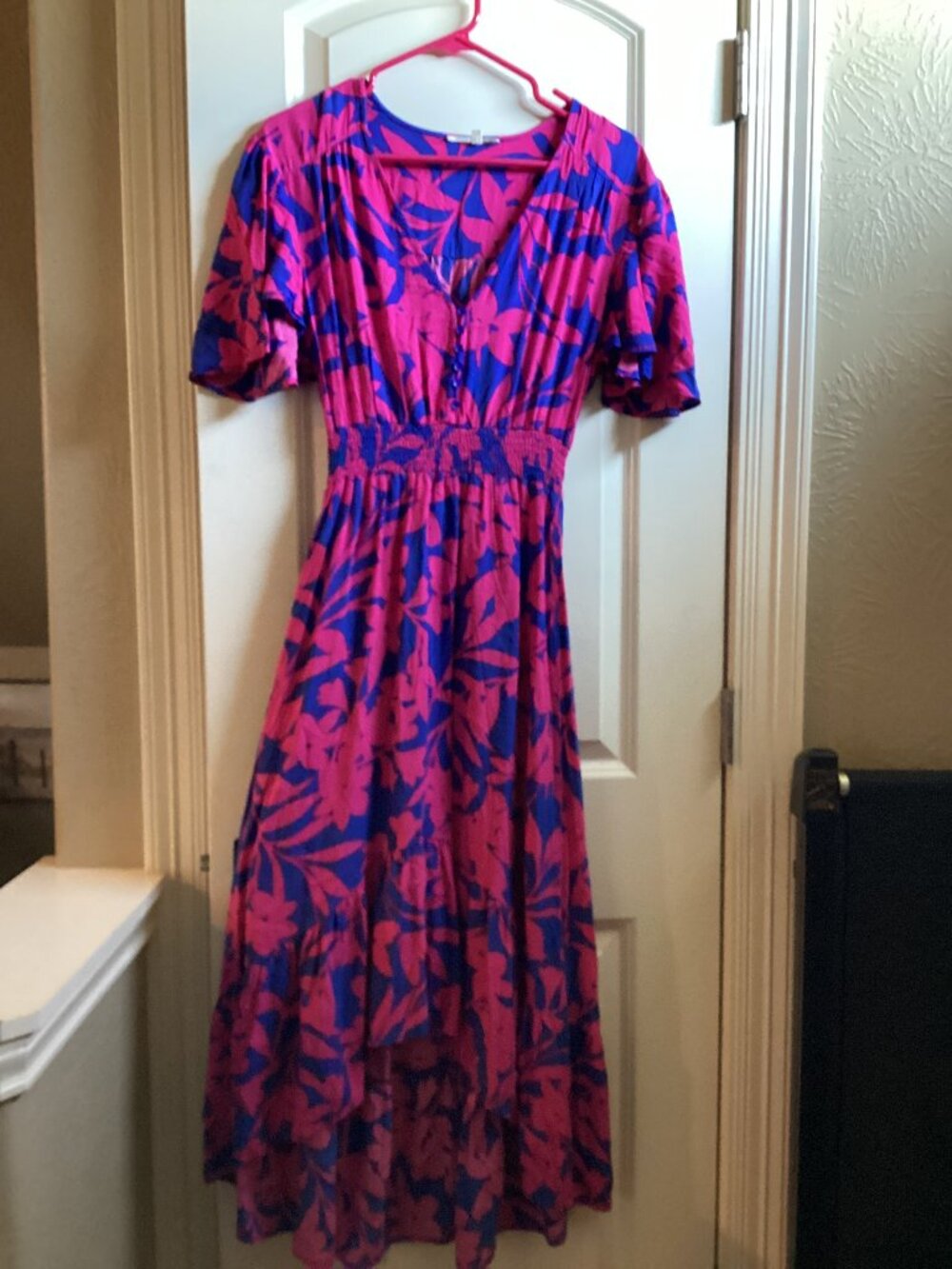 Pink Purple Floral Maxi Dress Small
